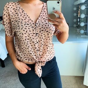 Chiffon Animal Print Top